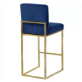 Metal velvet high bar counter stool chair modern with back